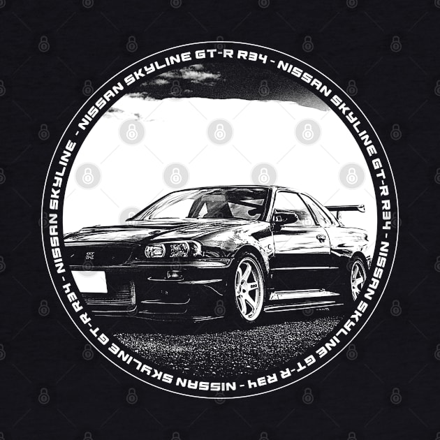 NISSAN SKYLINE GT-R R34 Black 'N White 4 (Black Version) by Cero